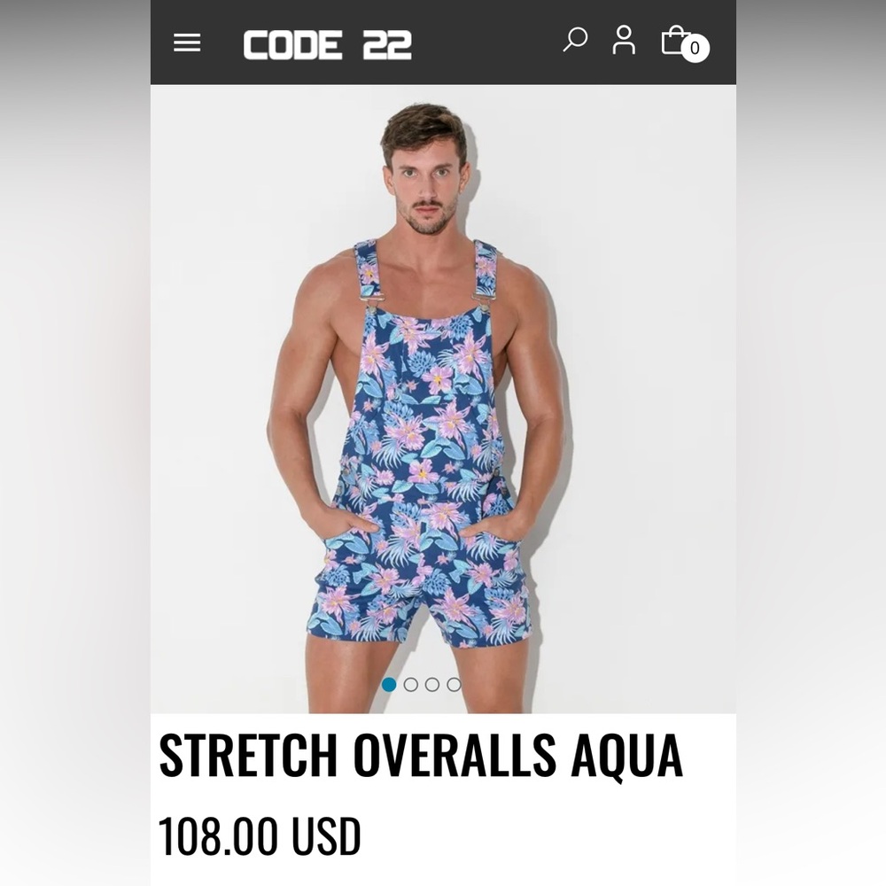 Code 22 Floral Blue Overalls